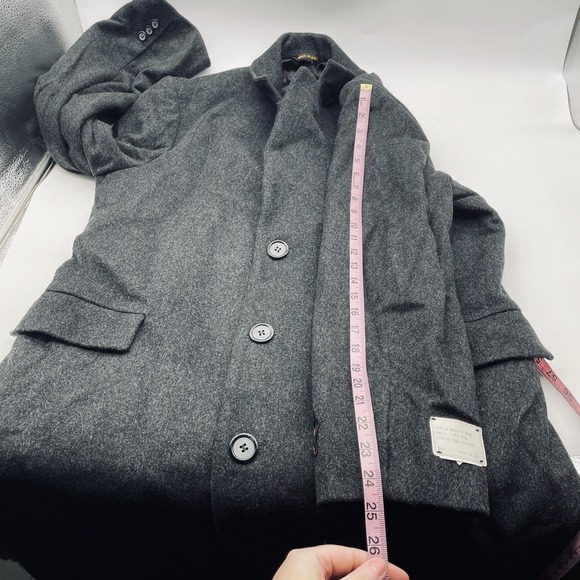 Madison Plus Thinsulate Black Wool Overcoat Size 40 Usa– Classic Dress Coat - Picture 6 of 9